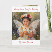 Sweet Fairy Girl | Personalized Birthday Karte (Vorderseite)