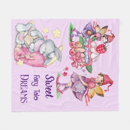 Sweet Fairy Tale Dreams Fleecedecke (Vorderseite (Horizontal))