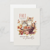 Sweet Fall Kittens in Pumpkin Basket Liebe Herbst Dankeskarte (Vorne/Hinten)