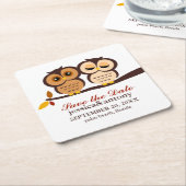 Sweet Fall Owls Gastgeschenk Hochzeit Rechteckiger Pappuntersetzer (angewinkelt)
