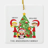 Sweet Family of 3 Personalisierte Weihnachten Keramikornament (Vorderseite)