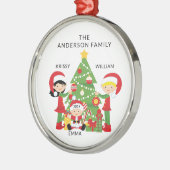 Sweet Family of 3 Personalisierte Weihnachten Ornament Aus Metall (Links)