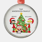 Sweet Family of 3 Personalisierte Weihnachten Ornament Aus Metall (Vorne)
