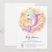 Sweet Fantasy Dolphin Baby Dusche Einladung (Vorne/Hinten)