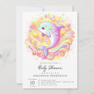 Sweet Fantasy Dolphin Baby Dusche Einladung