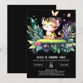Sweet Fantasy Tiger Birthday Einladung (Vorne/Hinten)