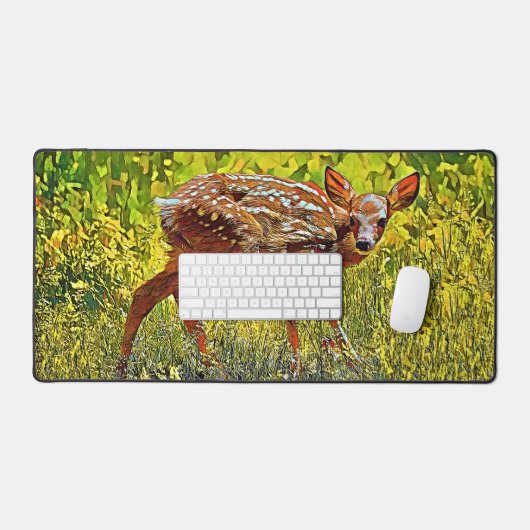 Sweet Fawn Nature Ästhetik Design Schreibtischunterlage (Tastatur & Maus)