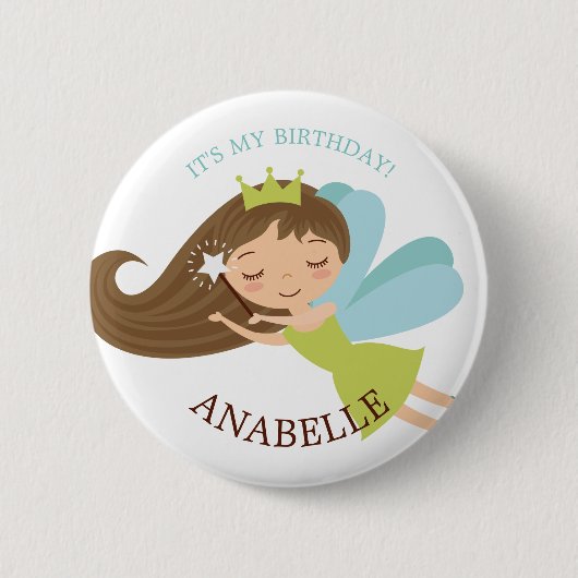Sweet Fee Princess "Birthday Girl" Personalisiert Button (Vorderseite)