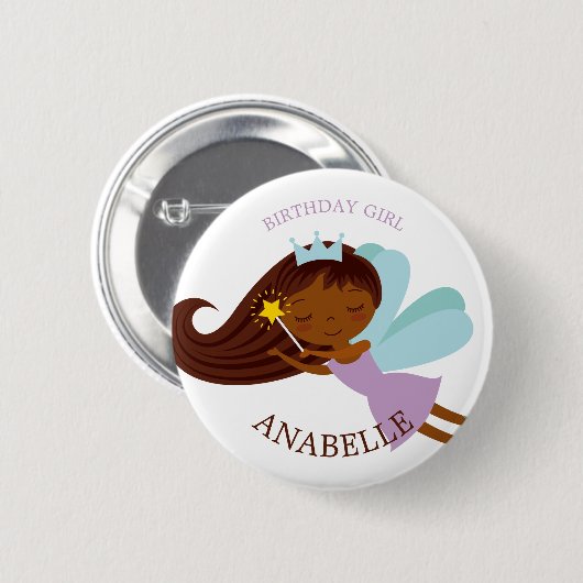 Sweet Fee Princess "Birthday Girl" Personalisiert Button (Vorne & Hinten)