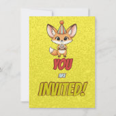 Sweet Fennec Fox 4th Birthday Invitation Einladung (Rückseite)