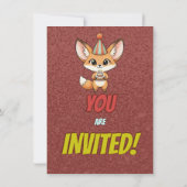 Sweet Fennec Fox 4th Birthday Invitation Einladung (Rückseite)