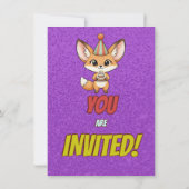 Sweet Fennec Fox 4th Birthday Invitation Einladung (Rückseite)