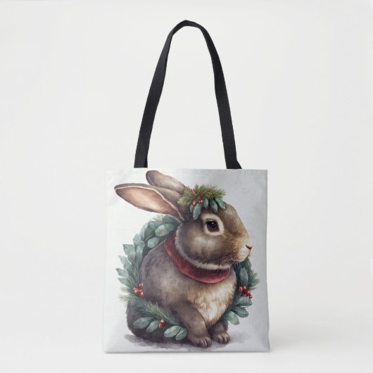 Sweet Festive Bunny Rabbit Tote Bag Tasche (Vorderseite)
