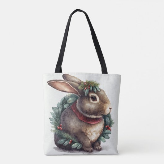 Sweet Festive Bunny Rabbit Tote Bag Tasche (Rückseite)