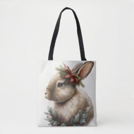 Sweet Festive Bunny Rabbit Tote Bag Tasche