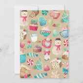 Sweet Festive Watercolor Tasse Weihnachtskarte Par Einladung (Rückseite)