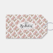 Sweet First Birthday with Teddy Bear Geschenkanhänger (Vorderseite (Horizontal))