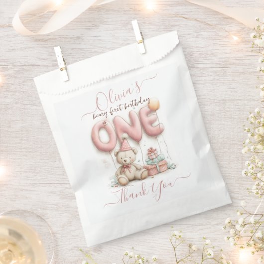 Sweet First Birthday with Teddy Bear Geschenktütchen (Ausgeschnitten)