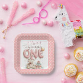 Sweet First Birthday with Teddy Bear Pappteller (Party)
