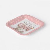 Sweet First Birthday with Teddy Bear Pappteller (Gewinkelt)