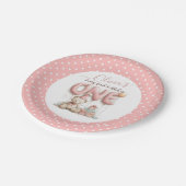 Sweet First Birthday with Teddy Bear  Pappteller (Schrägansicht)