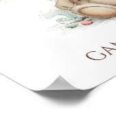 Sweet First Birthday with Teddy Bear Poster (Ecke)