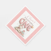 Sweet First Birthday with Teddy Bear Serviette (Ecke)