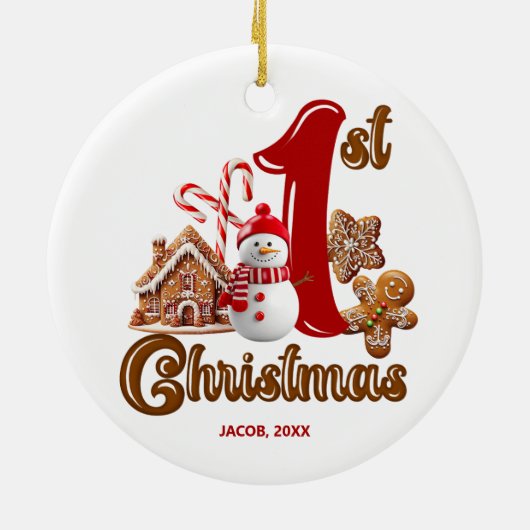 Sweet First Christmas Keramik Ornament (Hinten)