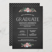 Sweet Floral | Abschluss Einladung (Vorne/Hinten)