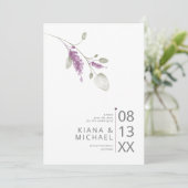 Sweet Floral Arch Wedding Lilac ID998 Save The Date (Stehend Vorderseite)