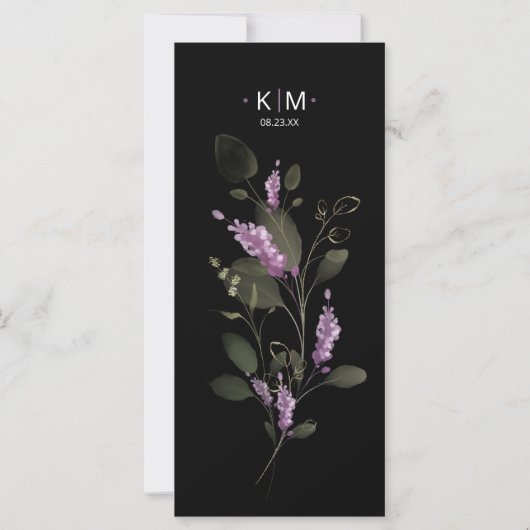 Sweet Floral Arch Wedding Menu V2 Lilac ID998 (Rückseite)