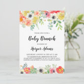 Sweet Floral Baby Brunch Einladung (Stehend Vorderseite)
