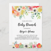 Sweet Floral Baby Brunch Einladung (Vorne/Hinten)