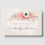 Sweet Floral Baby Shower Guest Book Gästebuch (Vorderseite)