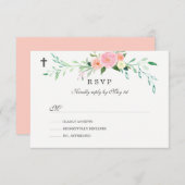 Sweet Floral Baptisse UAWG RSVP Karte (Vorne/Hinten)