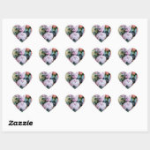 Sweet Floral Bouquet Heart Shaped Label Herz-Aufkleber (Blatt)