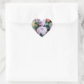 Sweet Floral Bouquet Heart Shaped Label Herz-Aufkleber (Tasche)