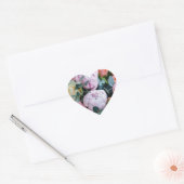 Sweet Floral Bouquet Heart Shaped Label Herz-Aufkleber (Umschlag)