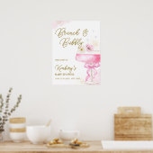 Sweet Floral Champagne Brunch Baby Dusche Willkomm Poster (Küche)