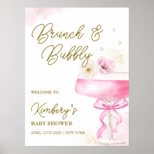 Sweet Floral Champagne Brunch Baby Dusche Willkomm Poster