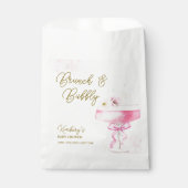 Sweet Floral Champagne Brunch Bubbly Baby Show Geschenktütchen (Vorderseite)
