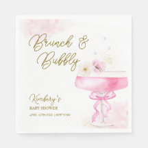 Sweet Floral Champagne Brunch Bubbly Baby Show
