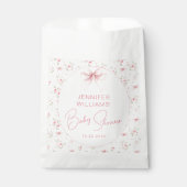 Sweet Floral Coquette Bow Baby Girl Dusche Geschenktütchen (Vorderseite)