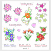 Sweet Floral Decals Aufkleber (Blatt)