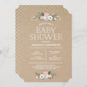 Sweet Floral | Einladung der Babydusche (Vorne/Hinten)
