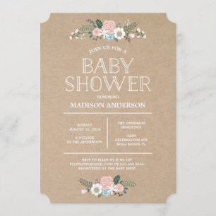 Sweet Floral Einladung der Babydusche