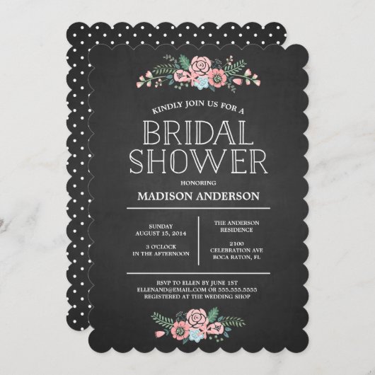 Sweet Floral | Einladung zur Brautdusche (Vorne/Hinten)