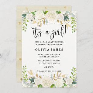 Sweet Floral Es ist eine Girl Baby Dusche Einladun Einladung
