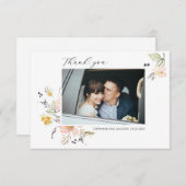 Sweet Floral Foto Vielen Dank für Ihre Hochzeitska Dankeskarte (Vorne/Hinten)