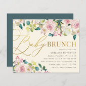 Sweet Floral Gold Script Baby Brunch (Vorne/Hinten)